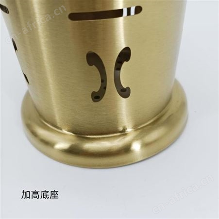 不锈钢加管加厚圆形激光切割镀钛砂光处理金属筷子筒刀叉勺收纳器