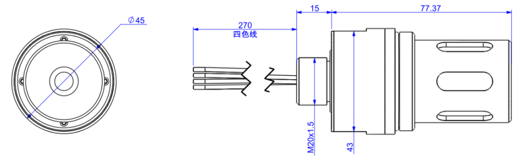 激光甲烷传感器尺寸图 激光甲烷传感器尺寸图
